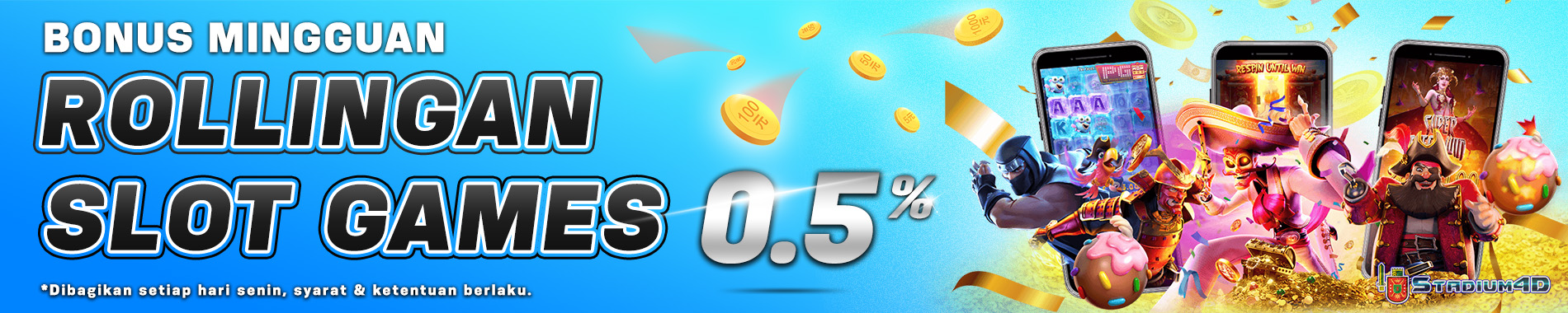 BONUS ROLLINGAN SLOT ONLINE 0.5%